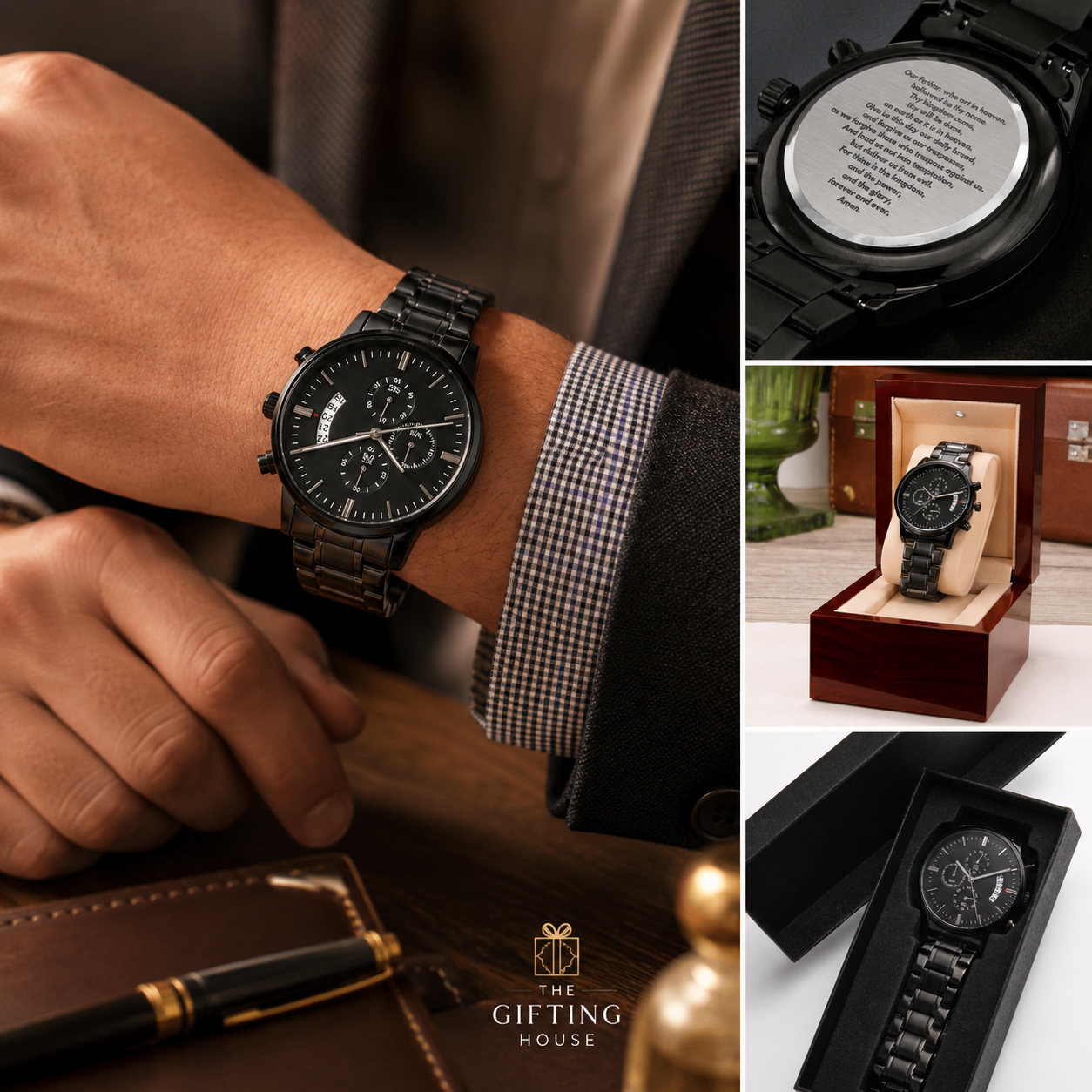 The Lord's Prayer Men's Watch — Christian Faith Gift