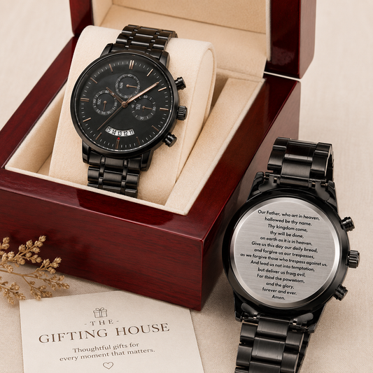 The Lord's Prayer Men's Watch — Christian Faith Gift