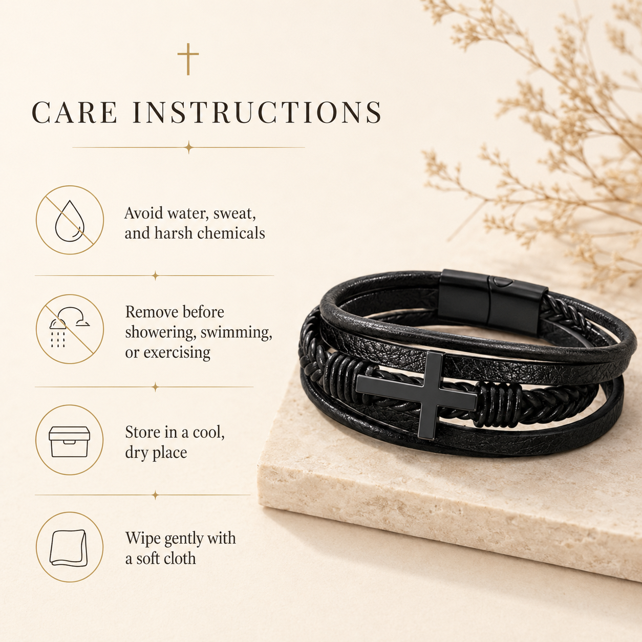 Covered In Prayer Cross Bracelet — Gift for Son