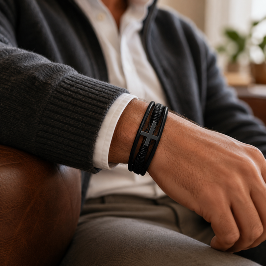Covered In Prayer Cross Bracelet — Gift for Son