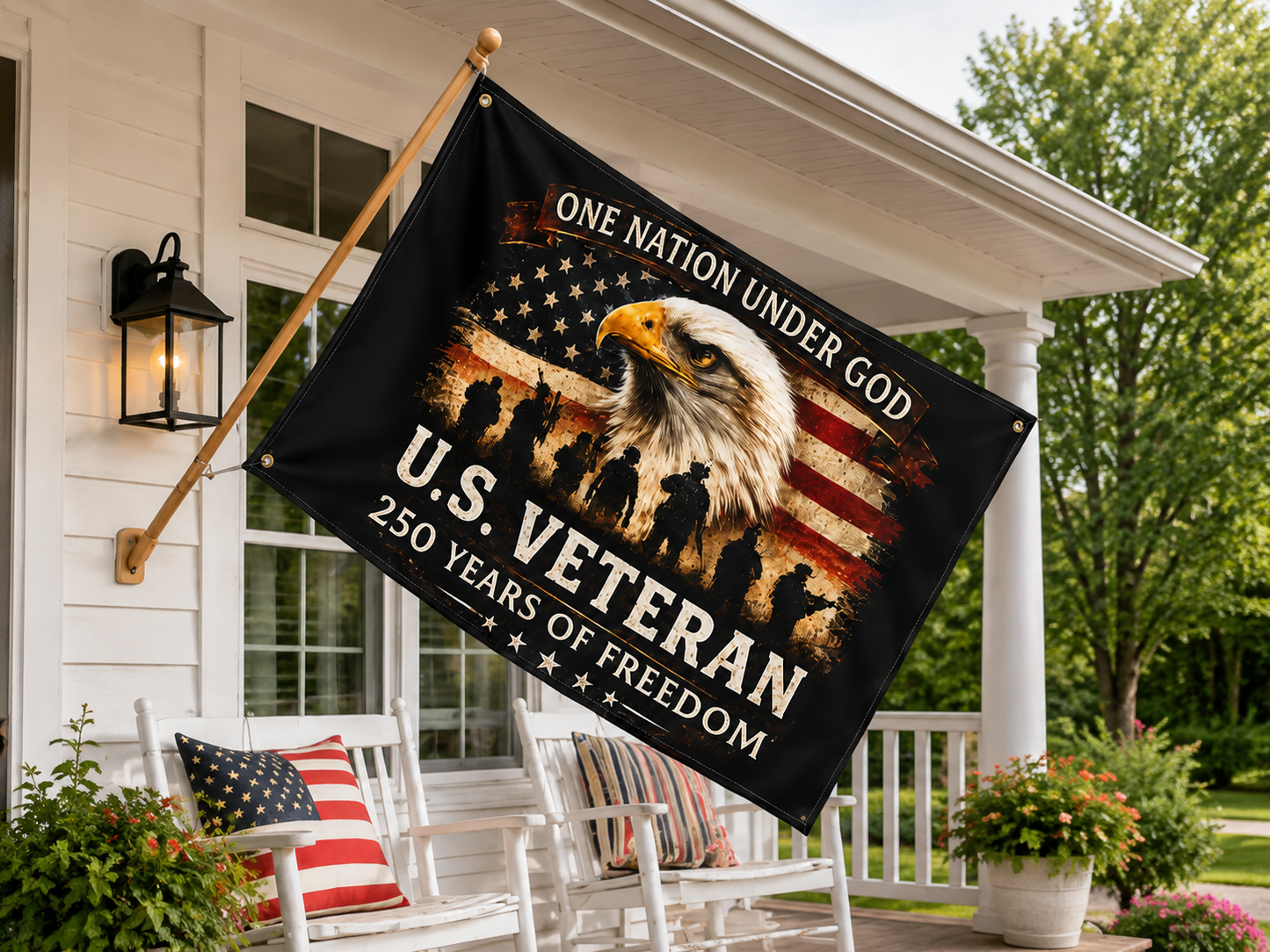 US Veteran 250th Anniversary Flag — 4th of July Patriotic Decor