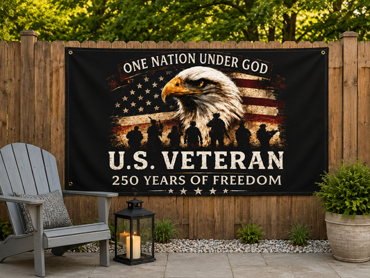 US Veteran 250th Anniversary Flag — 4th of July Patriotic Decor