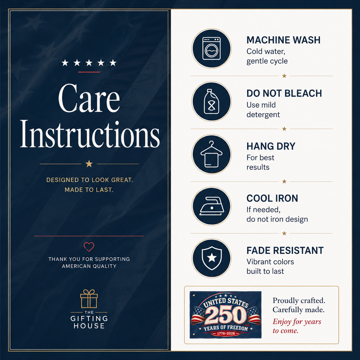 250 Years of Freedom Flag — America 250th Anniversary Decor
