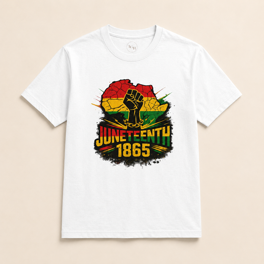Juneteenth 1865 T-Shirt — Black Power Fist Celebration Tee