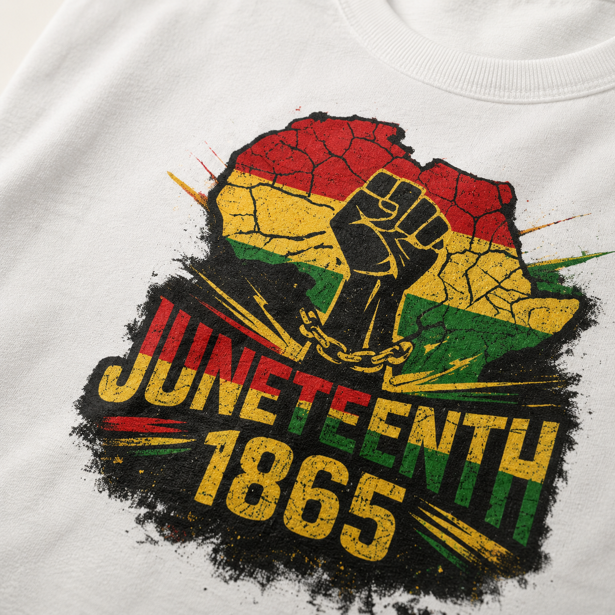 Juneteenth 1865 T-Shirt — Black Power Fist Celebration Tee