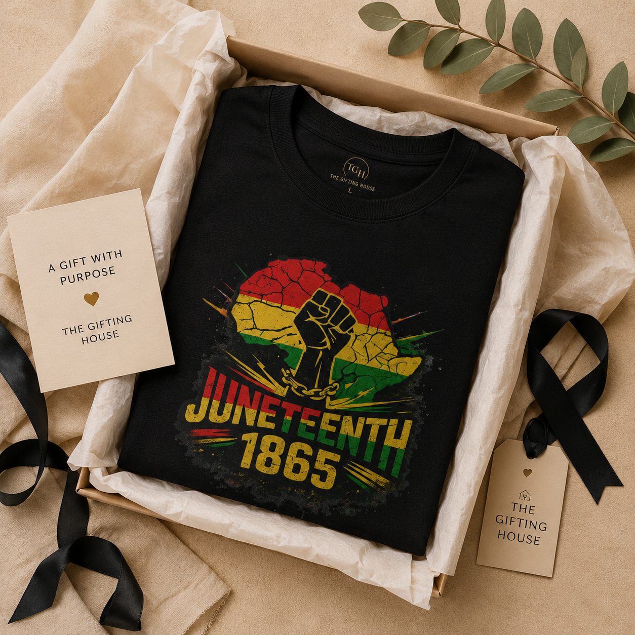 Juneteenth 1865 T-Shirt — Black Power Fist Celebration Tee