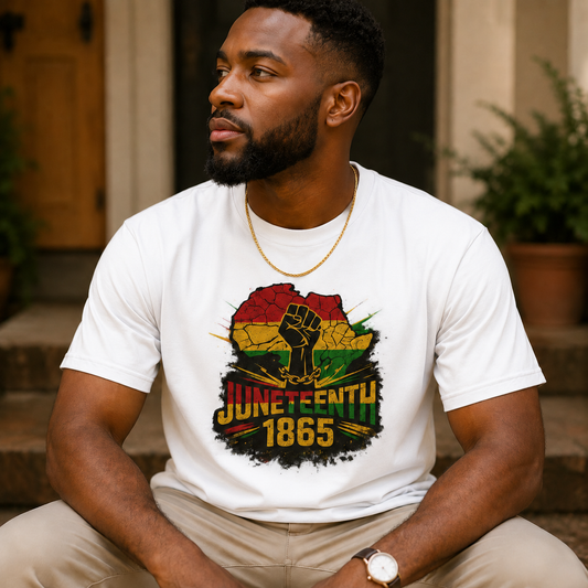 Juneteenth 1865 T-Shirt — Black Power Fist Celebration Tee