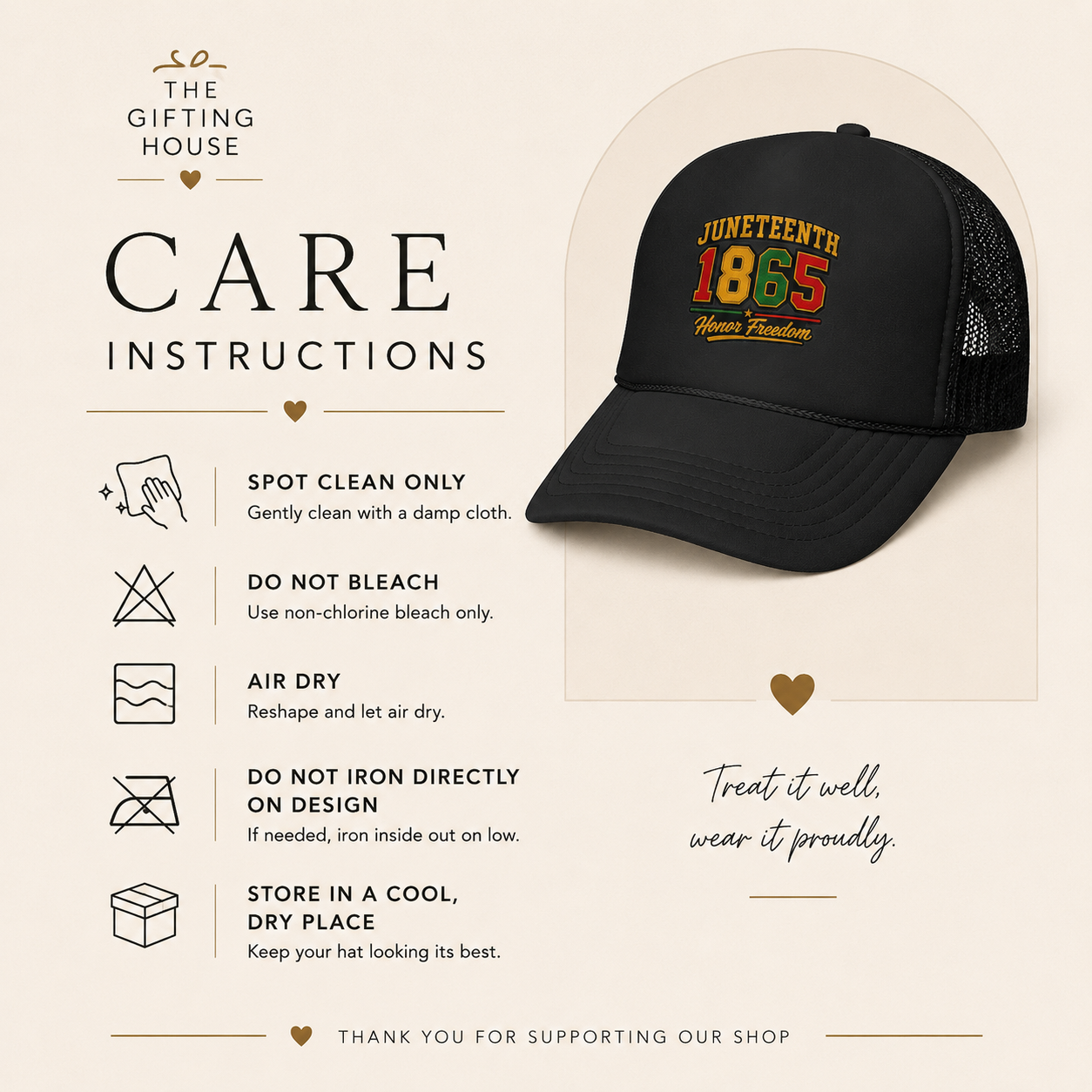 1865 Honor Freedom Trucker Hat — Juneteenth Freedom Day Gift