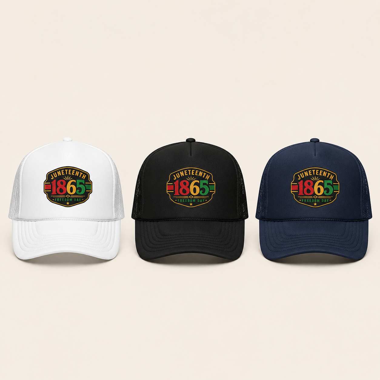 Juneteenth 1865 Trucker Hat — Freedom Day Celebration Cap Gift