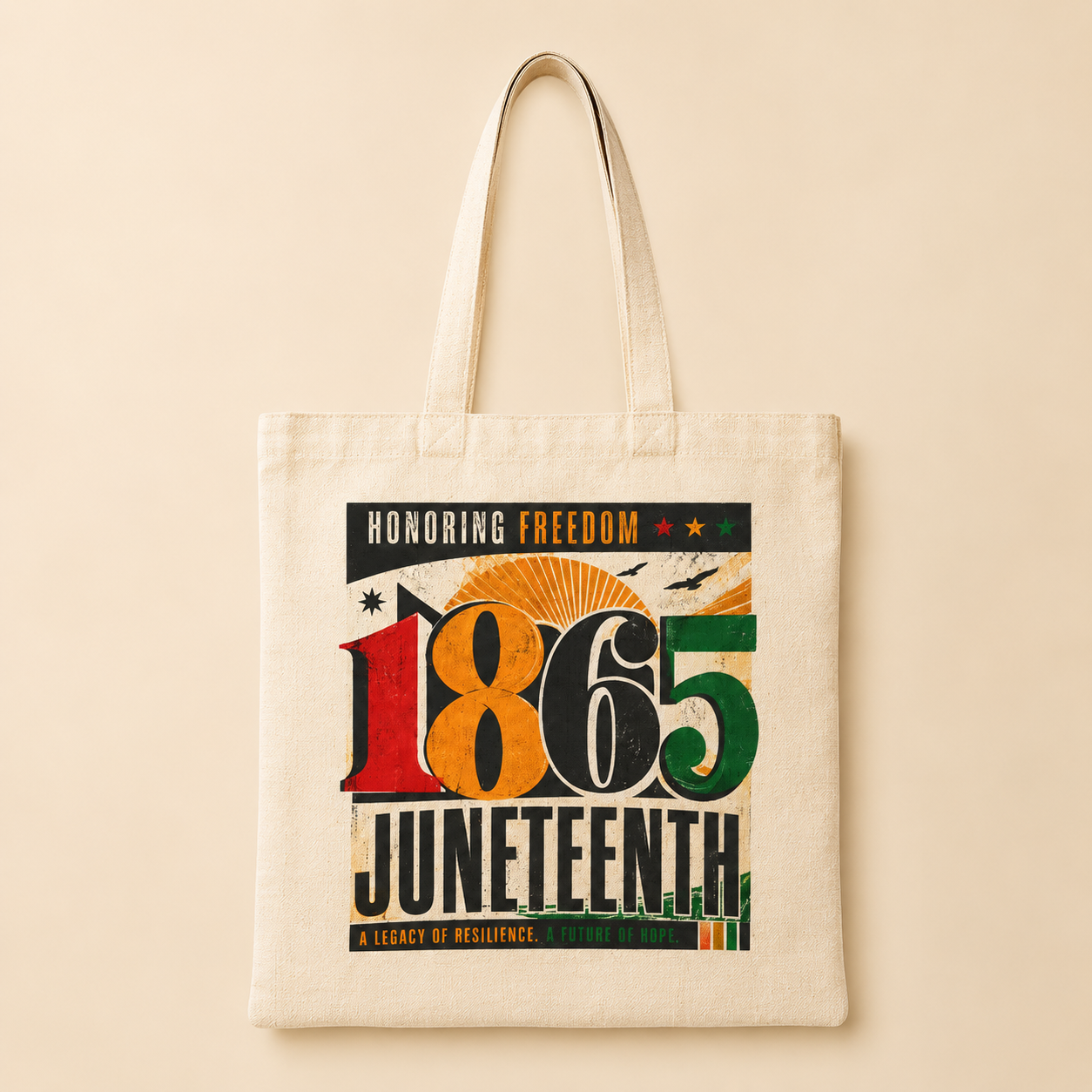 Honoring Freedom Cotton Canvas Tote — Juneteenth Gift