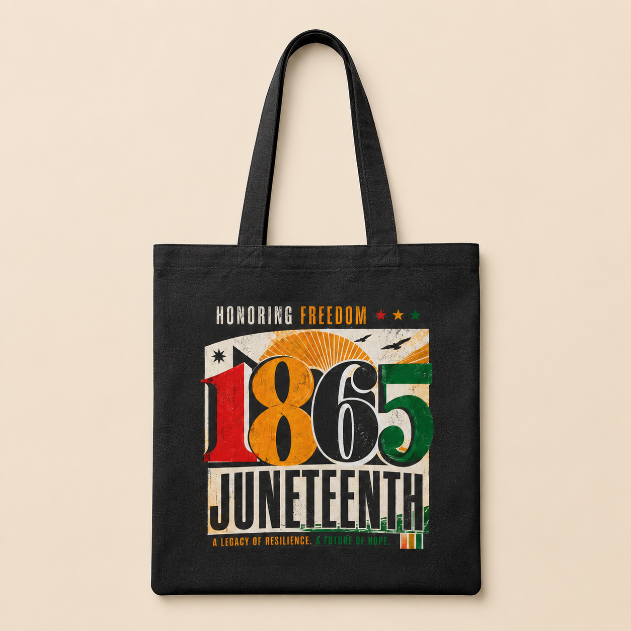 Honoring Freedom Cotton Canvas Tote — Juneteenth Gift