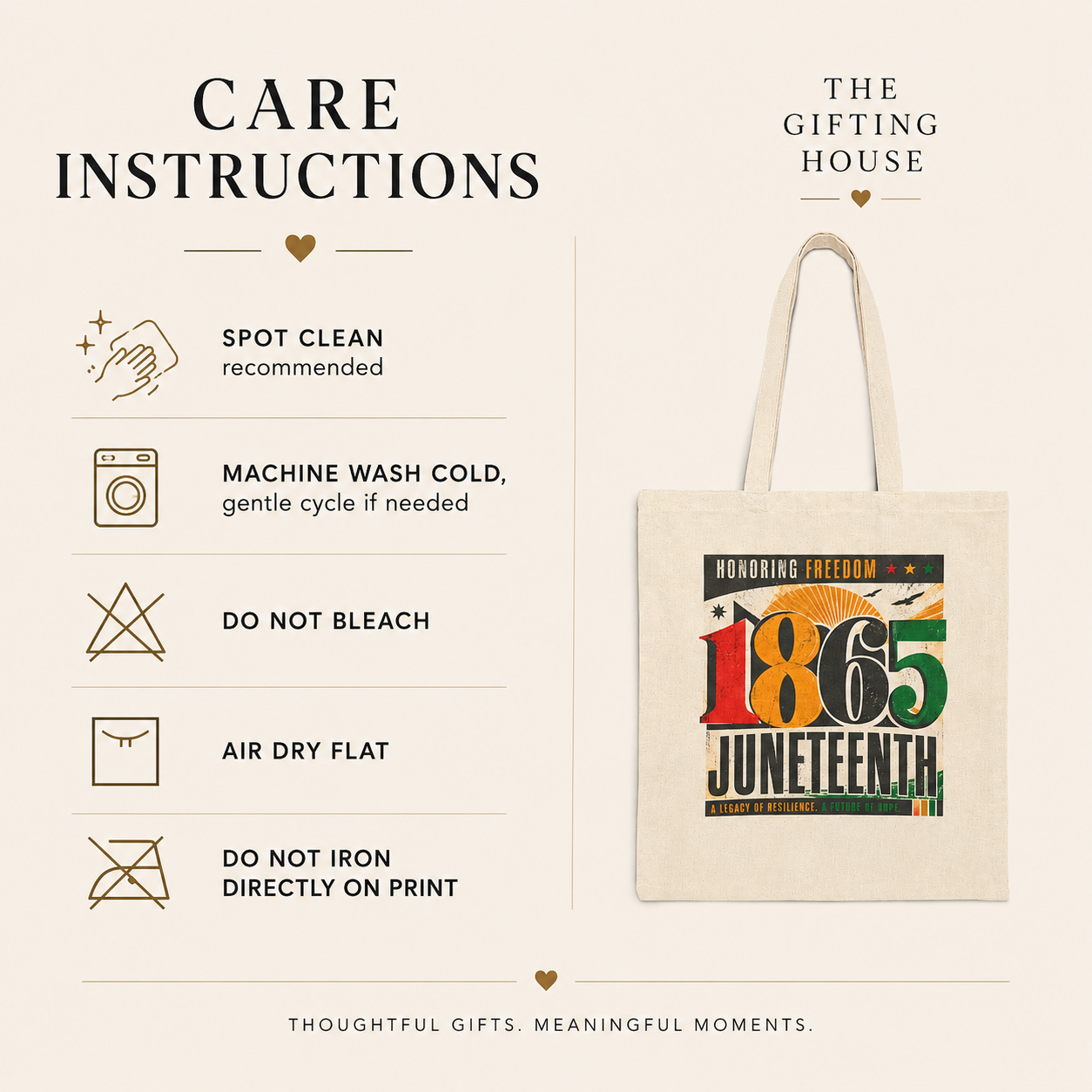 Honoring Freedom Cotton Canvas Tote — Juneteenth Gift