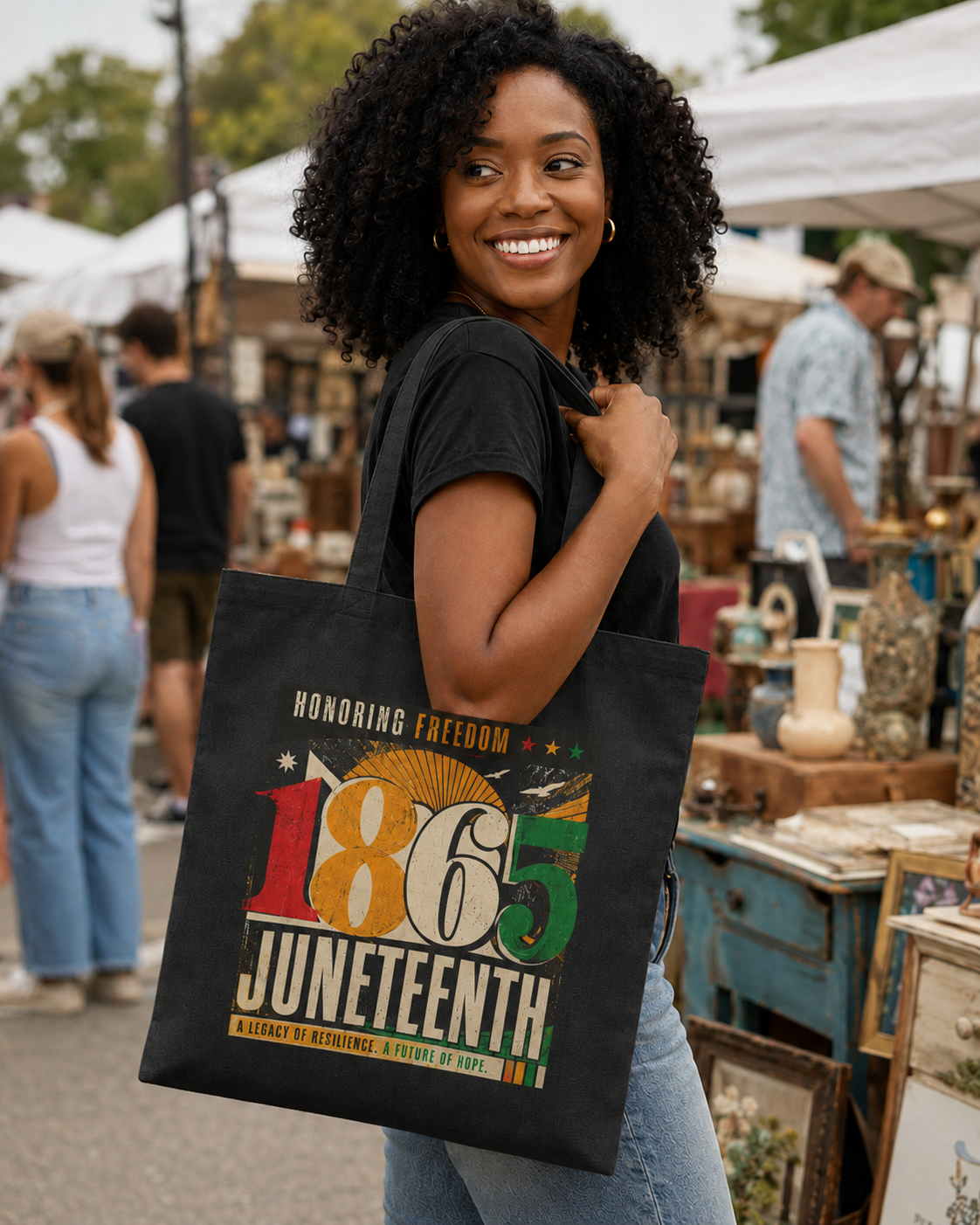 Honoring Freedom Cotton Canvas Tote — Juneteenth Gift