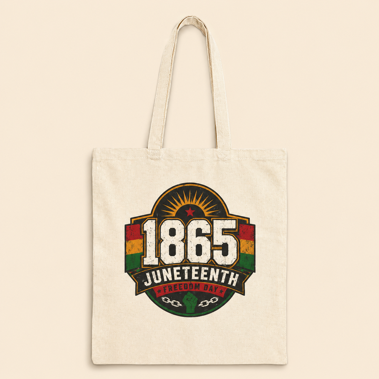 Juneteenth 1865 Canvas Tote Bag – Black History Celebration Gift