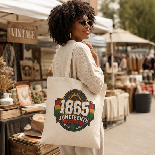 Juneteenth 1865 Canvas Tote Bag – Black History Celebration Gift