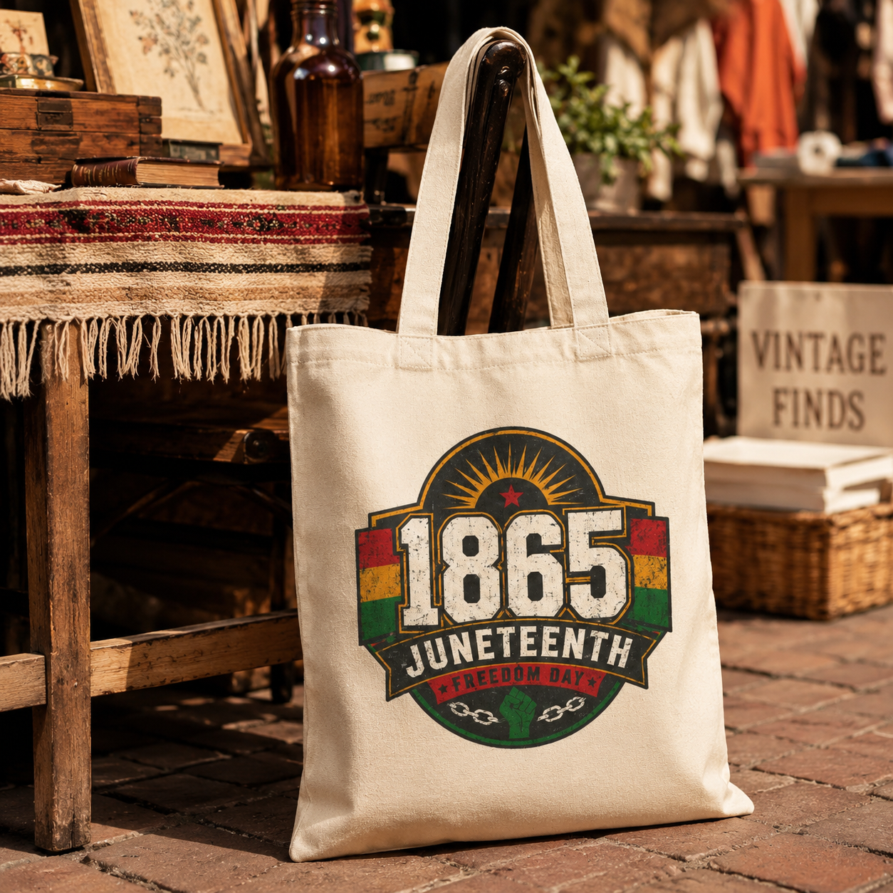 Juneteenth 1865 Canvas Tote Bag – Black History Celebration Gift
