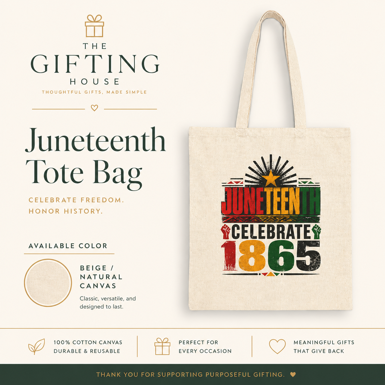 Juneteenth Celebrate 1865 Tote - Juneteenth Gift