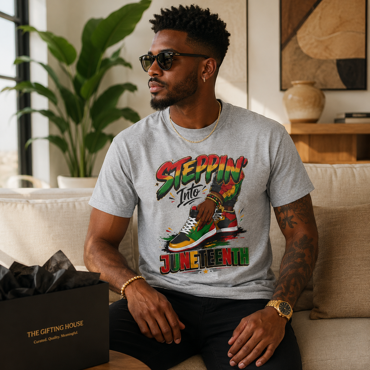 Steppin' Into Juneteenth Tee - Juneteenth Gift