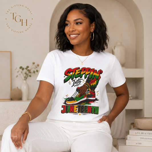 Steppin' Into Juneteenth Tee - Juneteenth Gift
