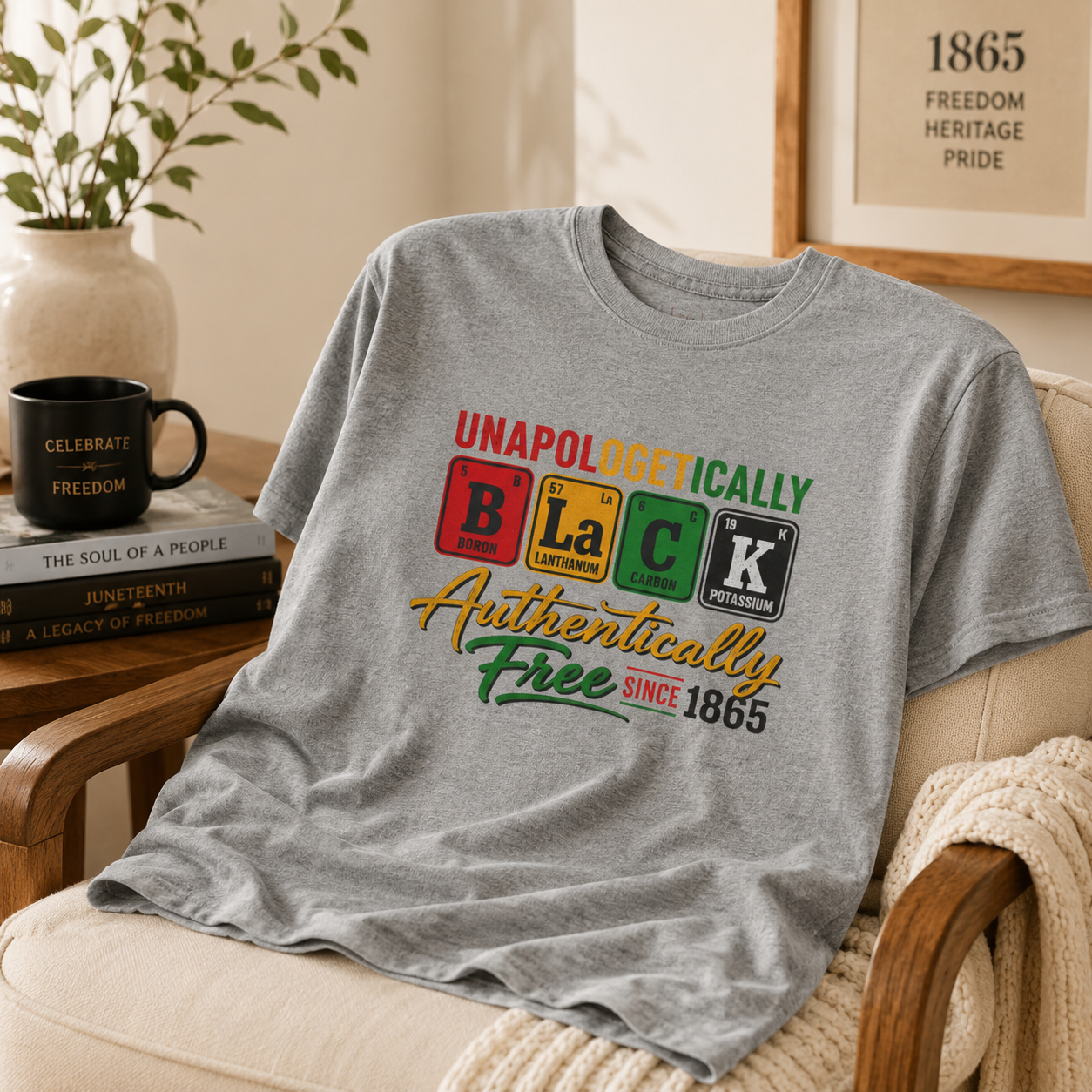 Unapologetically Black, Authentically Free Since 1865 Graphic Tee - Juneteenth Gift