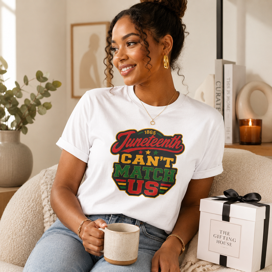 Juneteenth Can't Match Us T-Shirt – Black History Celebration Tee Gift
