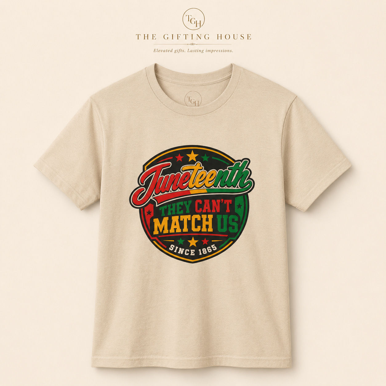 "They Can't Match Us" Retro Badge T-Shirt (Since 1865) - Juneteenth Tee Gift