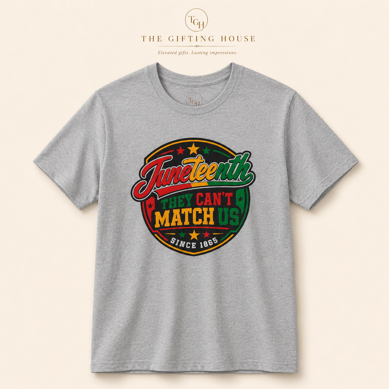 "They Can't Match Us" Retro Badge T-Shirt (Since 1865) - Juneteenth Tee Gift