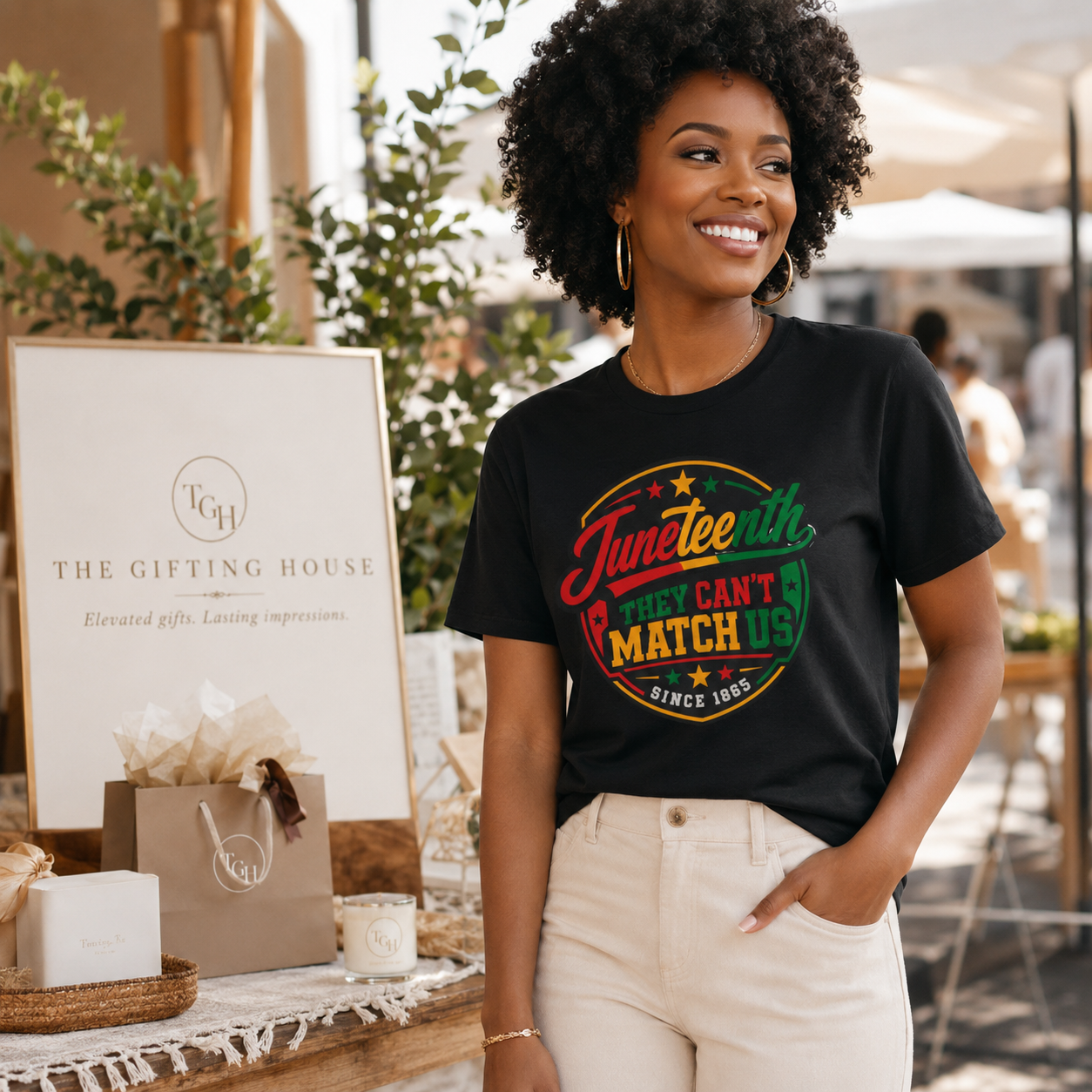 "They Can't Match Us" Retro Badge T-Shirt (Since 1865) - Juneteenth Tee Gift