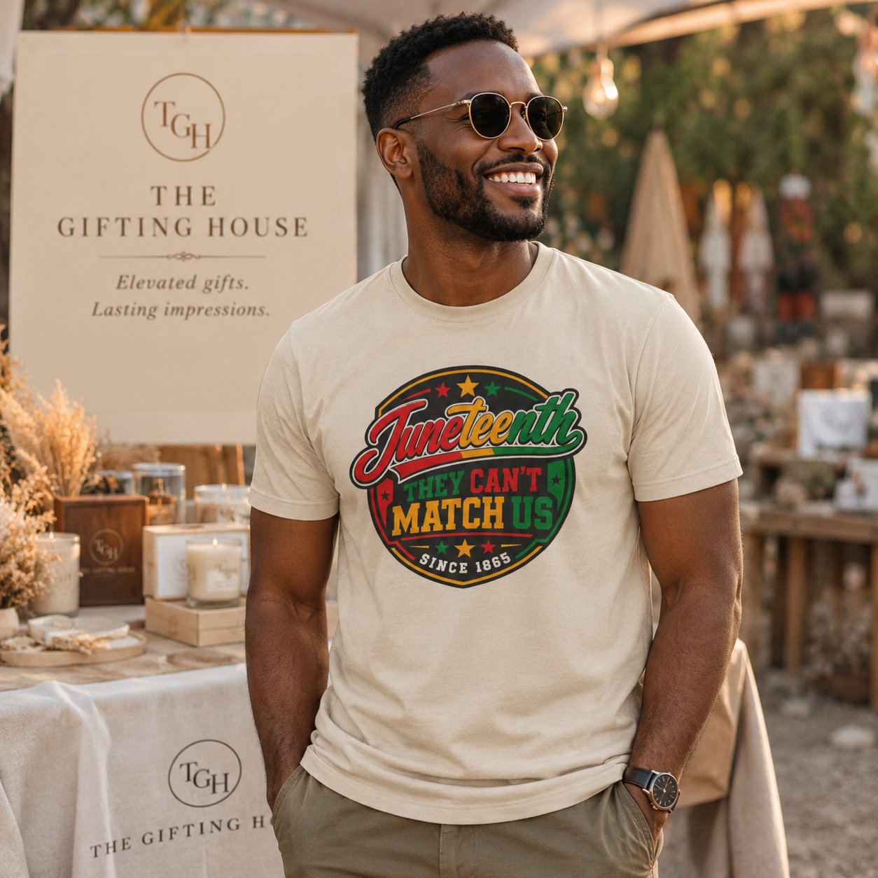 "They Can't Match Us" Retro Badge T-Shirt (Since 1865) - Juneteenth Tee Gift