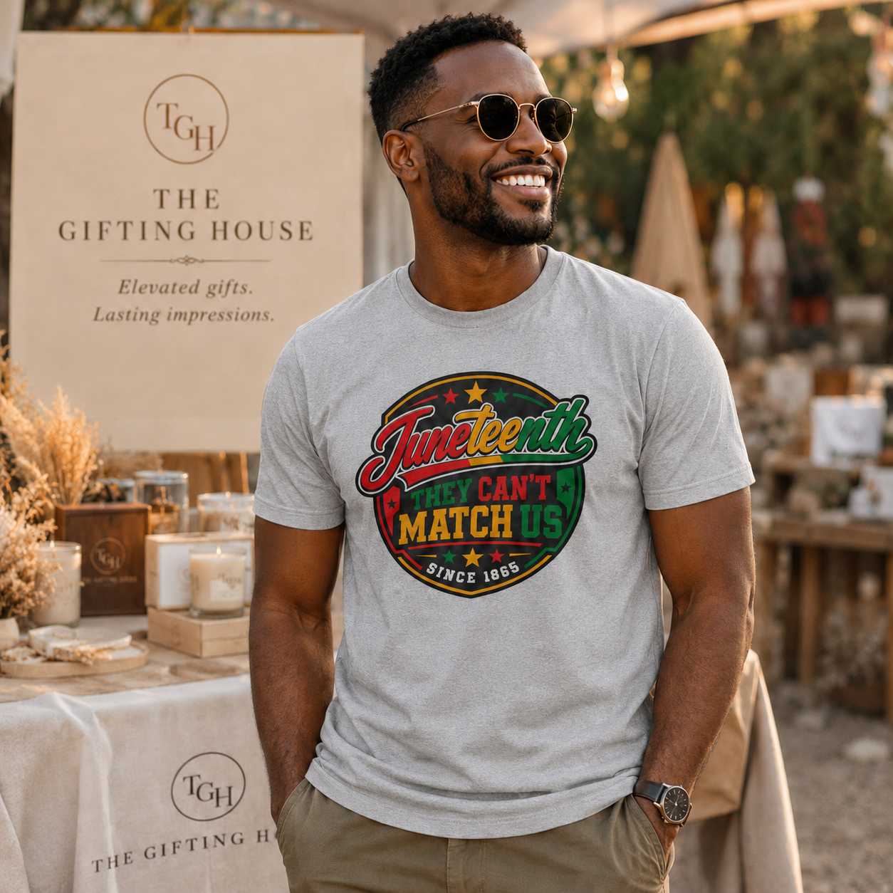 "They Can't Match Us" Retro Badge T-Shirt (Since 1865) - Juneteenth Tee Gift