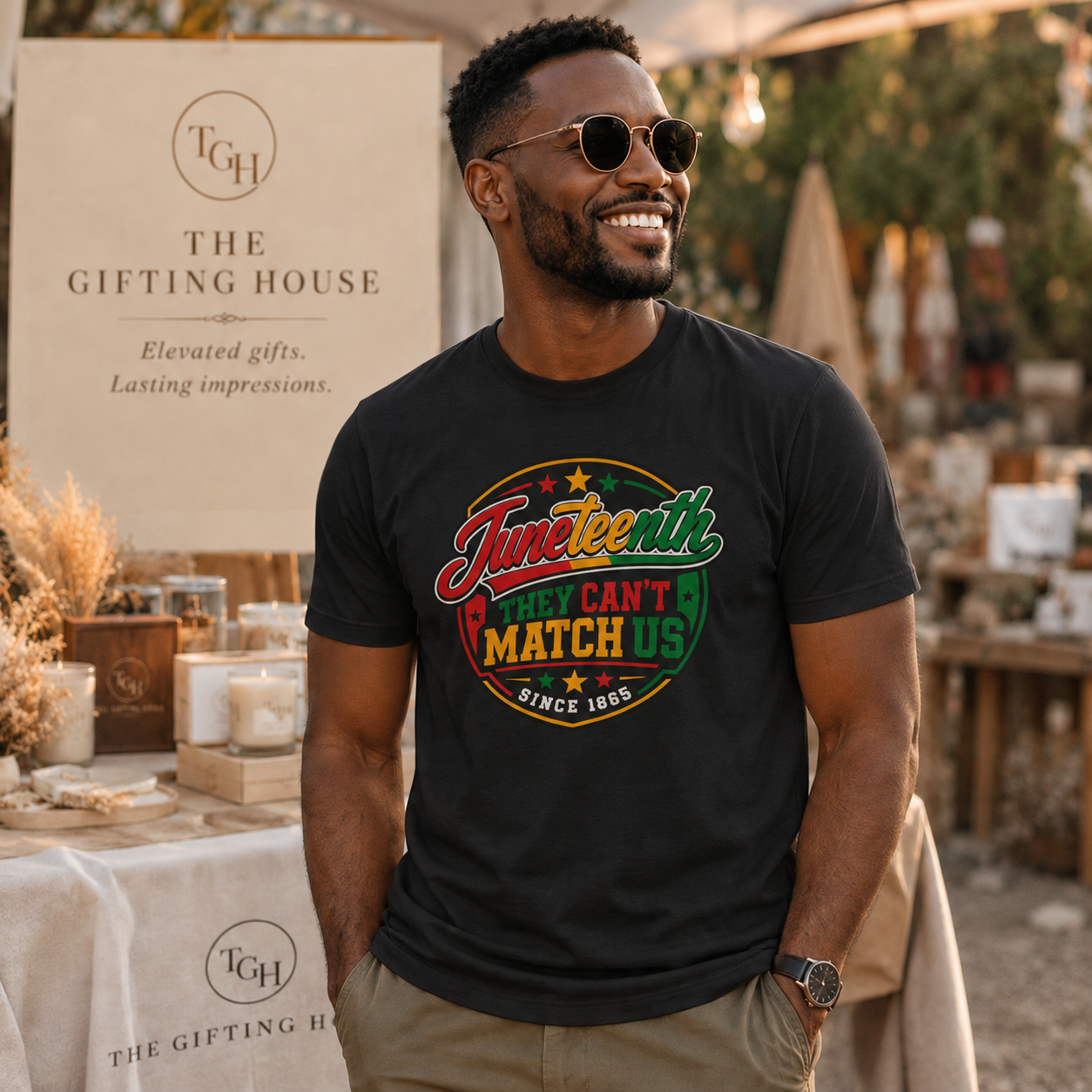 "They Can't Match Us" Retro Badge T-Shirt (Since 1865) - Juneteenth Tee Gift