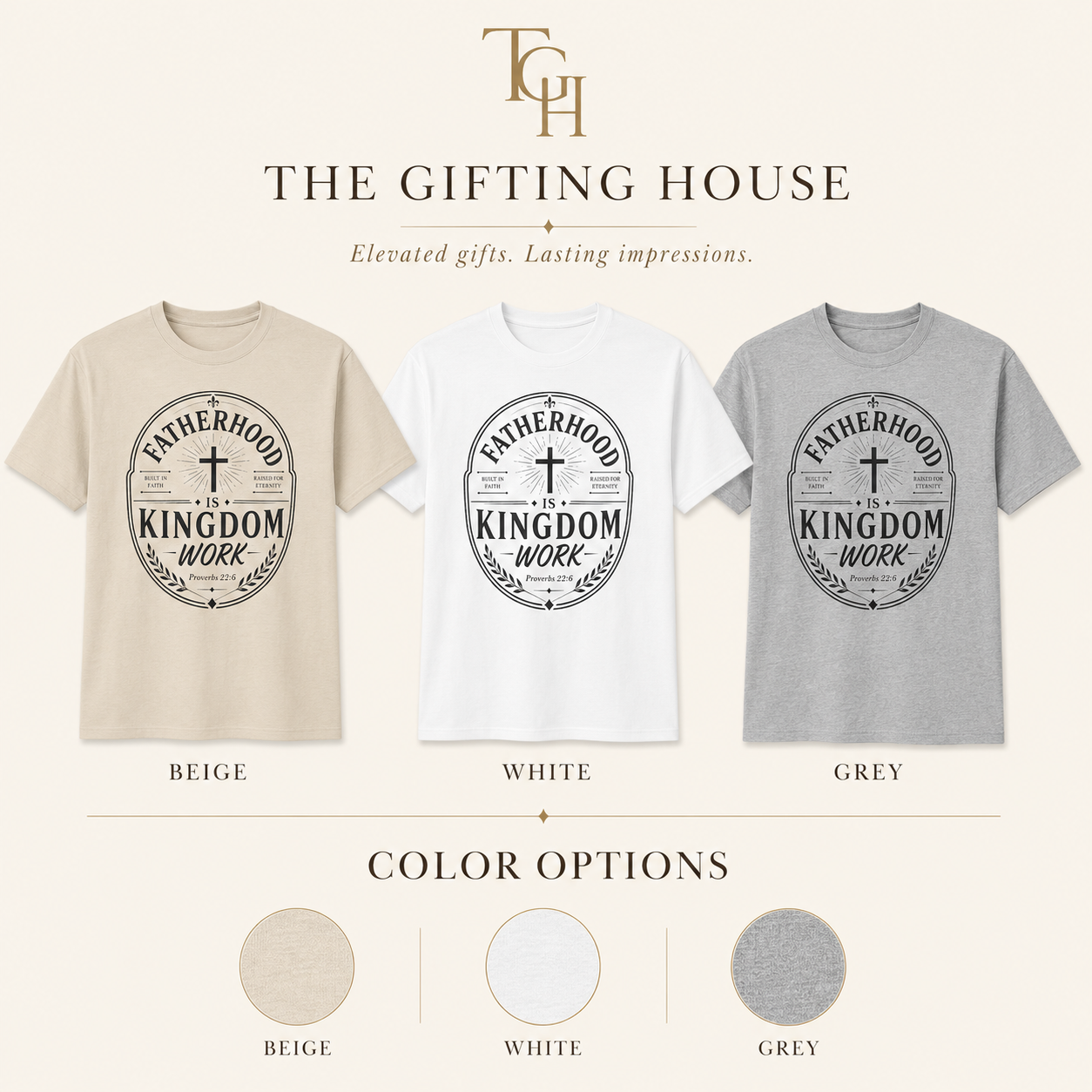 Fatherhood Is Kingdom Work T-Shirt — Christian Dad Tee, Faith-Based Father’s Day Gift