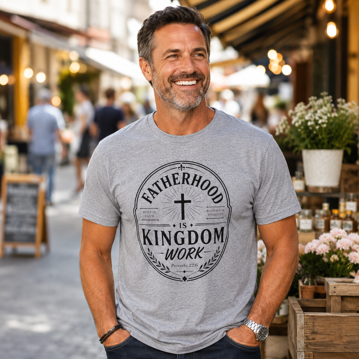 Fatherhood Is Kingdom Work T-Shirt — Christian Dad Tee, Faith-Based Father’s Day Gift