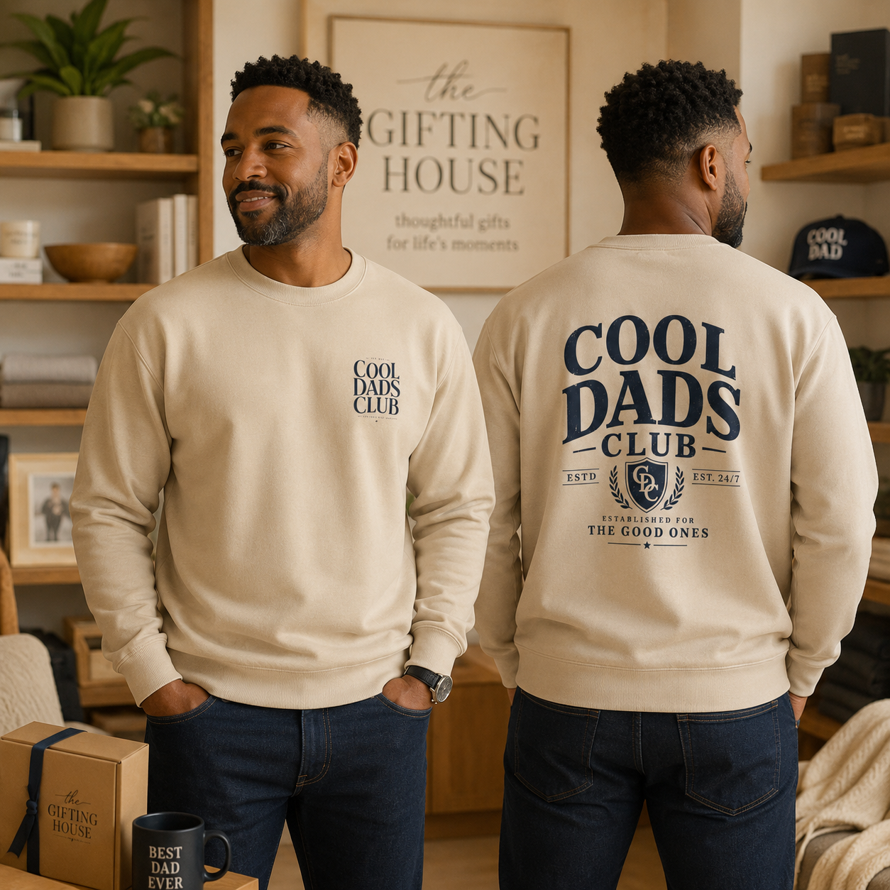 Cool Dads Club Sweatshirt — Graphic Crewneck for Fathers Gift