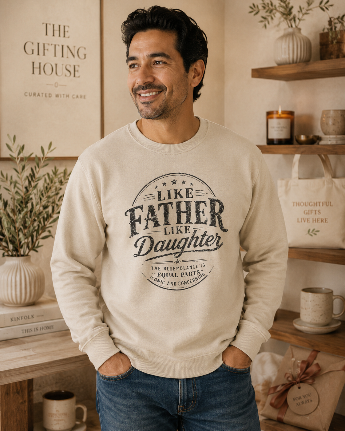 "Like Father Like Daughter" Vintage Crewneck Sweatshirt — Fathers Gift