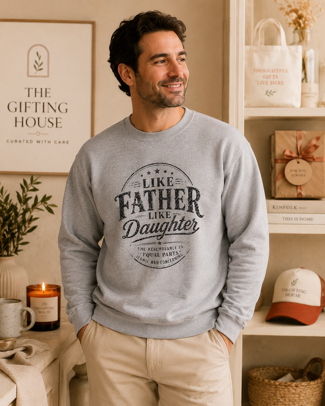 "Like Father Like Daughter" Vintage Crewneck Sweatshirt — Fathers Gift