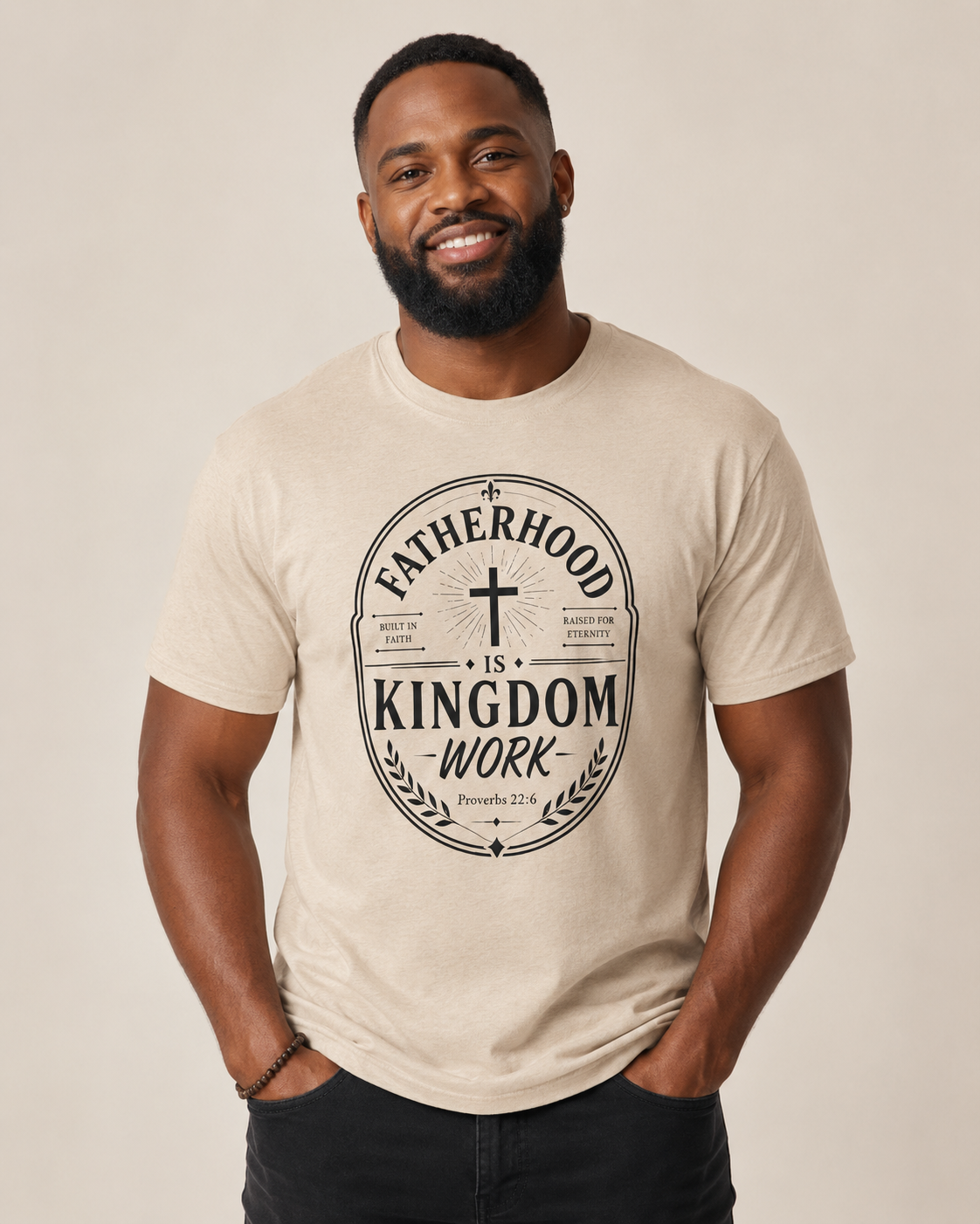 Fatherhood Is Kingdom Work T-Shirt — Christian Dad Tee, Faith-Based Father’s Day Gift