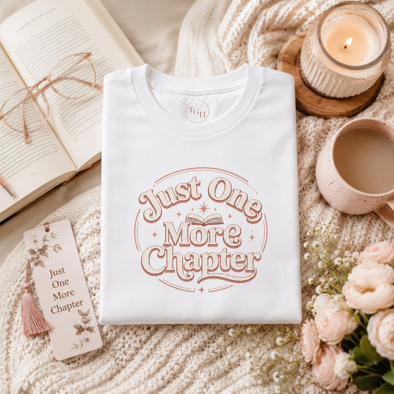 Just One More Chapter T-Shirt — Cozy Book Lover Tee Gift