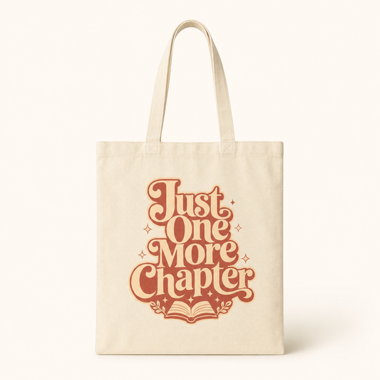"Just One More Chapter" Book Lover Canvas Tote — Book Lover Gift