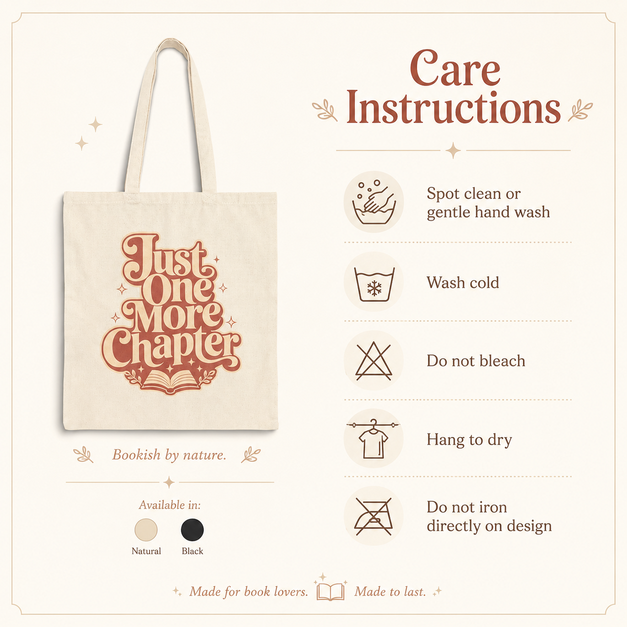 "Just One More Chapter" Book Lover Canvas Tote — Book Lover Gift