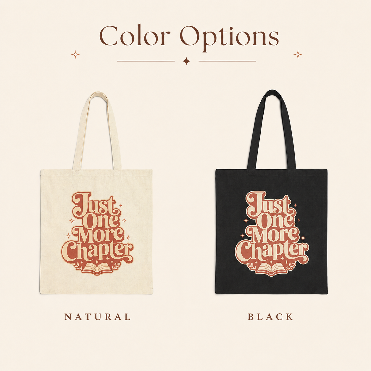 "Just One More Chapter" Book Lover Canvas Tote — Book Lover Gift
