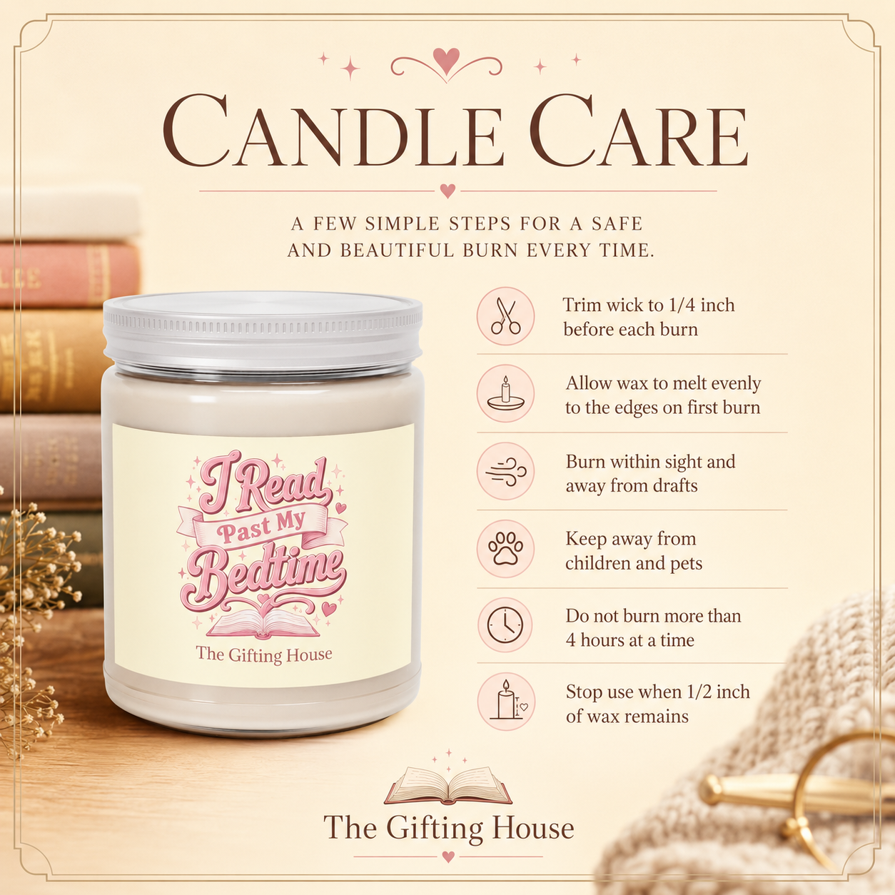 "I Read Past My Bedtime" Soy Candle 9oz — Book Lover Gift