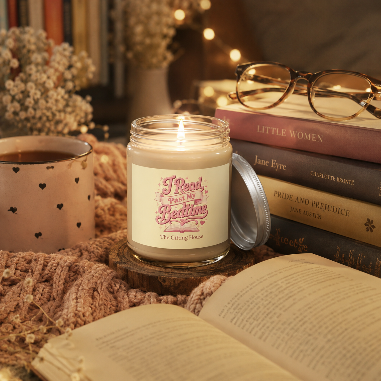 "I Read Past My Bedtime" Soy Candle 9oz — Book Lover Gift