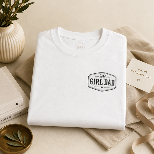 Girl Dad Embroidered T‑Shirt – Retro Tee Proud Fathers Gift