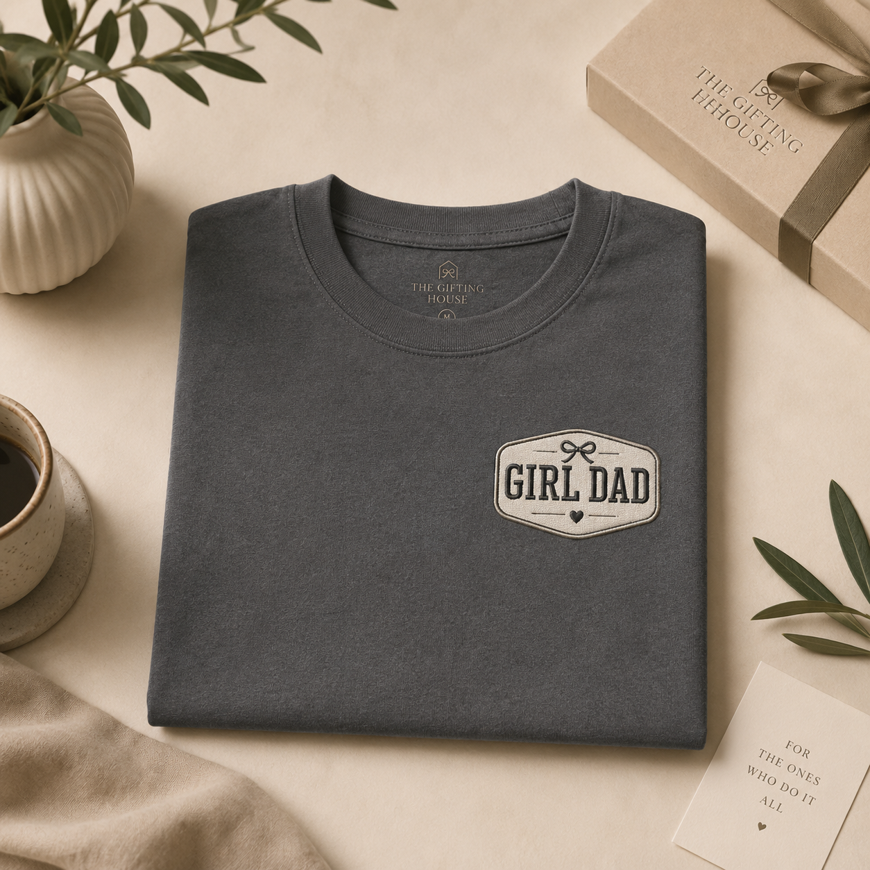 Girl Dad Embroidered T‑Shirt – Retro Tee Proud Fathers Gift