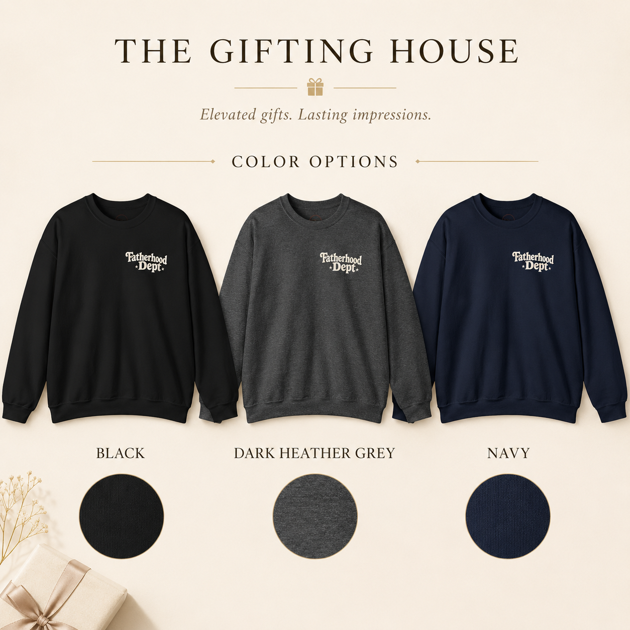 Fatherhood Dept. Crewneck Sweatshirt — Vintage Pullover Father Gift