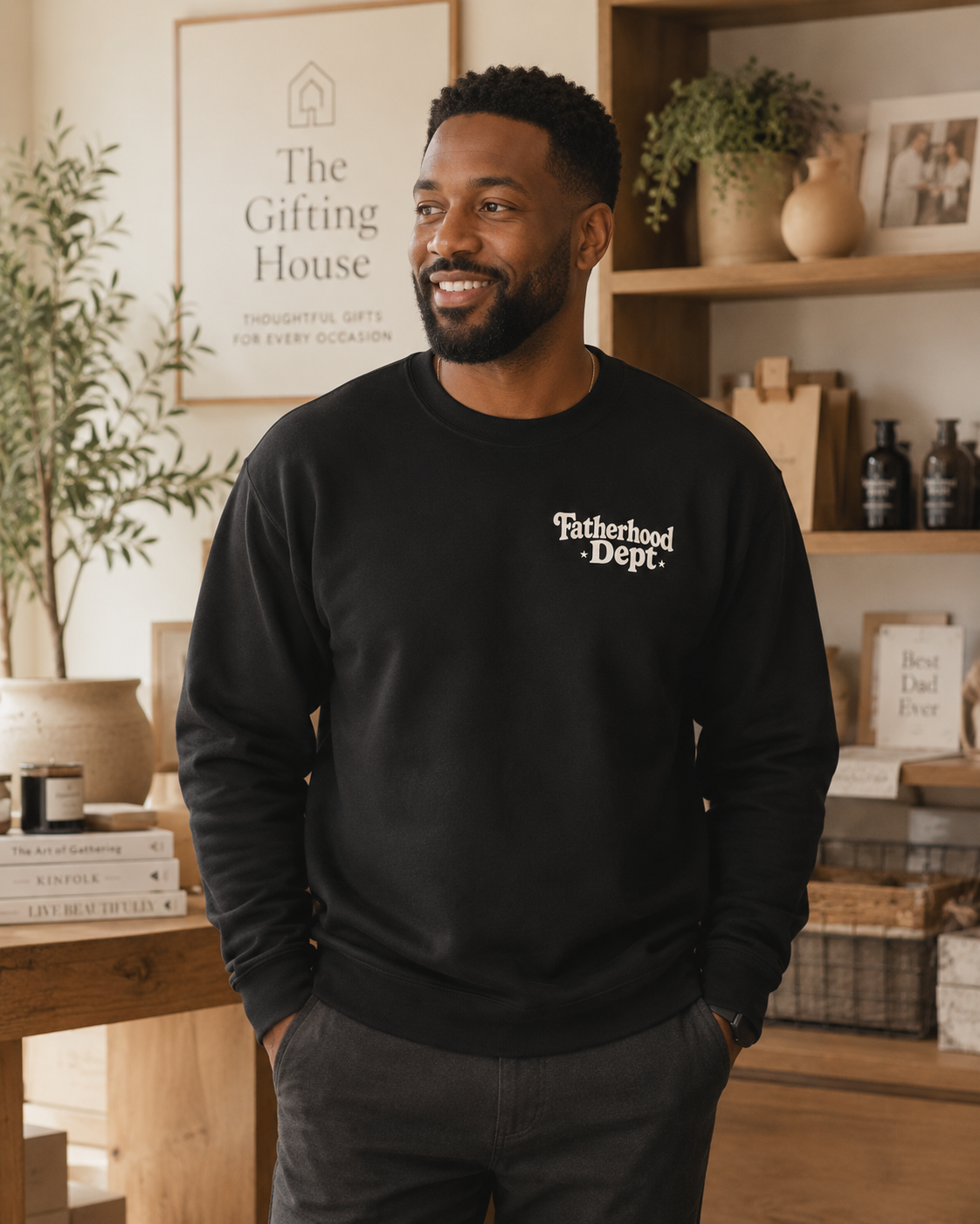 Fatherhood Dept. Crewneck Sweatshirt — Vintage Pullover Father Gift