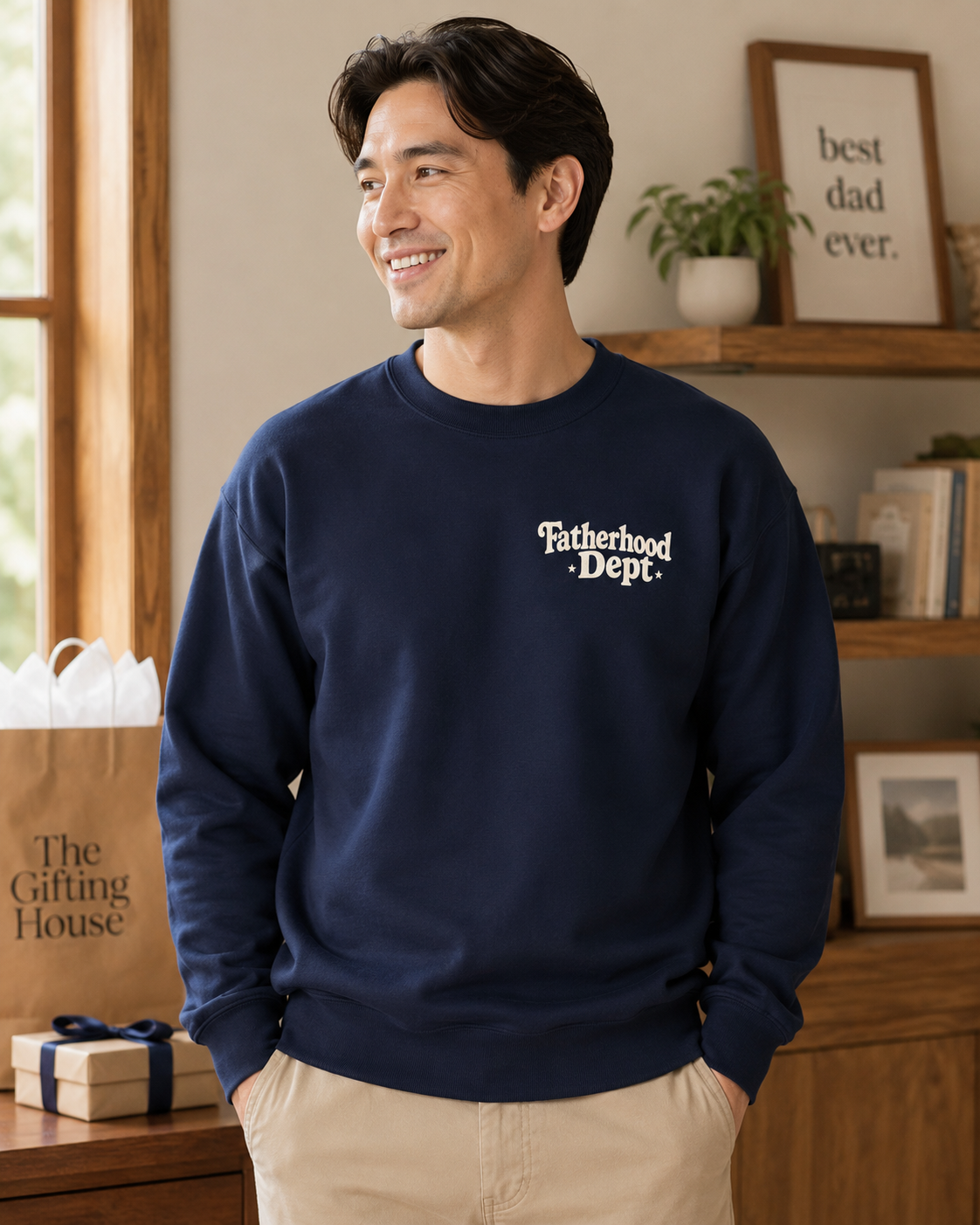 Fatherhood Dept. Crewneck Sweatshirt — Vintage Pullover Father Gift