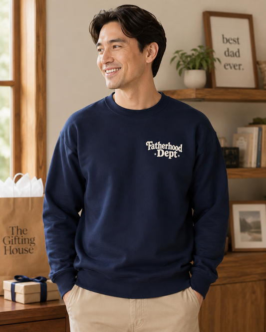 Fatherhood Dept. Crewneck Sweatshirt — Vintage Pullover Father Gift