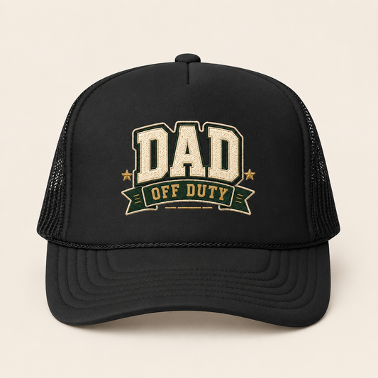 Dad Off Duty Trucker Hat - Vintage Patch Cap for Fathers Day Gift